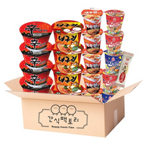 [간식팩토리] 신라면큰컵4+얼큰너구리4개+새우탕소컵5+진라면매운3+진라면순한2+초코크런치1 총 19입, 2세트