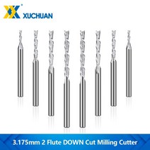 원단재단기 미니 무선 충전 휴대용 컷팅기 다운 컷 라우터 비트 18 생크 카바이드 밀링 커터 2 플루트 CNC 기계 엔드 밀 목공 MDF 절단119339, 3.175x2x12x40L, 07 3.175x2x12x40L