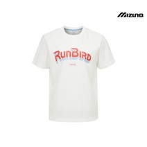 [당일발송] 미즈노 RUNBIRD SHORT SLEEVE 오프화이트 남녀공용 반팔 티셔츠