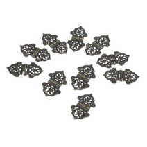 문 가구 공예품 경첩 diy 10sets w나사 골동품 청동금 5328mm 레이스 장식 문 보석 상자 서랍 오래된 패션 중국 스타일힌지, 검은 색