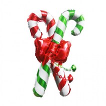 크로스 지팡이리본 은박 풍선 가게장식 오픈 개업 파티 홍보광고효과 거대장식 크리스마스, 단품