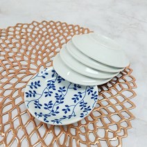 el2415 블루 에가와리 접시 넝쿨 12cm 5개 그릇/접시세트/앞접시/사각접시/예쁜그릇
