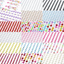 미리사몰 비즈스티커 큐빅 모양 진주 하트 별 비즈 공예 스티커 DIY 꾸미기 취미 돌봄 방과후, 비즈스티커:43번