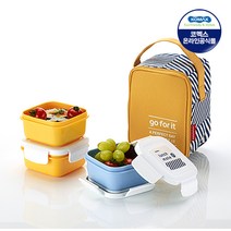찬합 런치메이트 다이어트 도시락세트 미니3단 옐로우 도시락 도시락통 도시락세트 도시락용기 3단도시락 직장인도시락 반찬통 코멕스도시락 코멕스도시락통, 1개