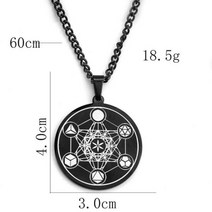 살로몬 스테인레스 스틸 메타트론 큐브 목걸이 Orgonite Flower of Life 천사 Solomon Star David 골드 컬러 블랙 펜던트 남자 쥬얼리