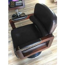 복고풍 바버 샵 의자 헤어 레트로 남성 이발관 체어 미용 인테리어 소품 세트 빈티지, 상석(유압 섀시 풋 제외), 공식 표준배치