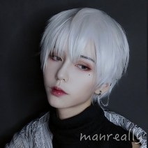 편한 추천 투블럭 항암 스핀스 부분 루즈스핀펌 남자 가발 머리숱 연습용 짮은, 화이트 실버 25