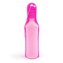 행사 매대 진열 애완견 물병 250ml/500ml 플라스틱 휴대용 동물 야외 여행 접이식 식수 공급기 그릇, 03 pink_02 250ml