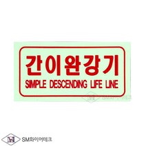 간이완강기 축광표지 피난구 유도표지 벽부착형 SMP-27, 1개