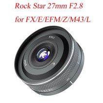 Astrhori RockStar 27mm F2.8 대형 조리개 고정 초점 렌즈 소니 E Nikon Z Leica L 시그마 M4/3 Fuji XF 캐논 EF-M, [01] Black, [06] 후지 xf