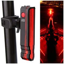자전거 후방 안전 경고 LED 라이트, 빨간색