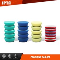 폴리셔 SPTA-1/2/3 인치 버프 스폰지 패드 세트 작은 면적 세부 광택 왁싱 RO/DA 자동차 연마기 21 개, 03 3inch set
