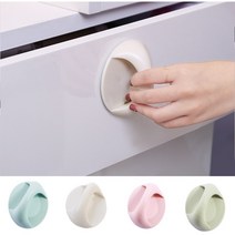 바마브 찰떡 수납장 유리문 붙이는 손잡이 5개입 가구손잡이 접착식 미닫이 여닫이 원형 가구핸들 4가지색상, 스카이 5p