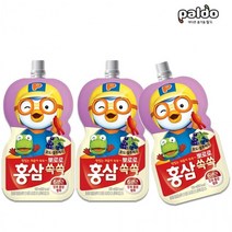 팔도 뽀로로 홍삼 쏙쏙 포도/블루베리 어린이 키즈 성장기어린이 발효 홍삼농축액 100ml X 40개