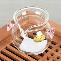 나nanr_핑크꽃 유리 숙우 찻잔 컵 150ml 예쁜 투명 글라스 심플한♥sksnfll, ♥sstarting