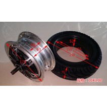 전동킥보드 부품 용품 수리 DIY 타이어 10X2.70-6.5 고무 통타이어 10인치, 10X3.00-6 휠 170MM