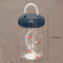 슬로우케어 체리무늬 국내생산 환자 물병 실리콘 빨대병 400ml, 1개