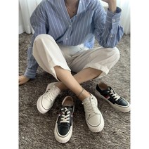 밴딩 슈레이스 깔끔 유행없는 발편한 슬립온 미끄럼방지 키높이 스니커즈