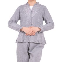 만덕몰 여성 이중지 꽃자수 저고리 바지 세트 생활한복 절복 법복