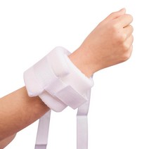 2x 손 구속 스트랩 치매 제품 환자 포지셔너 사지 홀더 보조 바인딩 밴드 고정 용 보호대, 한개옵션0