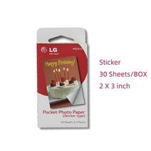 포켓포토인화지 LG PD233 프린터 용 스티커 포토 용지가있는 Zink 포켓 인화지 30/60/90 매, 01 30 sheets