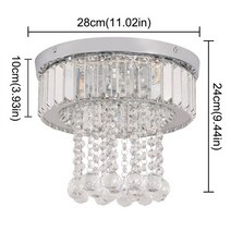 현대 크리스탈 샹들리에 천장 램프 크롬 플러시 마운트 조명 Luminarias 식당 Plafon Led Lamparas Lampara Techo Nordica, 26.dia28cm  changeable