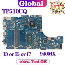 KEFU-노트북 마더보드 TP510UQ ASUS VivoBook TP510U TP510UA TP510UF I3 I5 I7 7 세대/8 세대 UMA/940MX 메인 보드, I7-7500U UMA