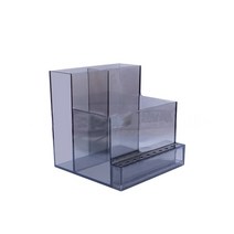 로잉 머신 투명 네일 드릴 비트 홀더 아크릴 디스플레이 매니큐어 도구 3 행 10 홀, 투명 블랙