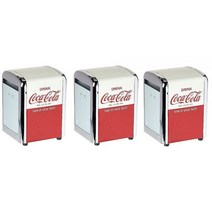 Tablecraft 코카콜라 냅킨 디스펜서 하프 레드 (2 팩), 3 Pack-red