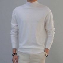 이너프데이 남성 비스코스 반폴라 니트 캐시미어 목폴라 하프넥 스웨터