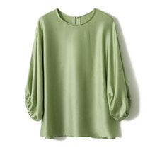SJW 봄가을 여성 실키 블라우스 7부 소매 가오리핏 무지 남방 셔츠 풀오버 상의 4컬러 S~3XL
