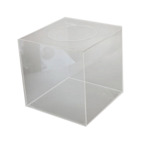 씨앤테크 아크릴상자 응모함 뽑기통 추첨박스 아크릴박스, 3T투명 정사각 170*170*170, 1개