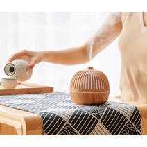 아로마 오일 버너 테라피 전기 향로 가습 발향기, USB 아로마 테라피 우드컬러