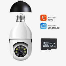 애견모니터 베이비모니터 무선cctv E27 전구 IP 카메라 Tuya 스마트 홈 실내 WiFi 무선 CCTV 200W 자동 추, 03 Camera add 64G