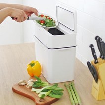 음식물 악취차단 밀폐형 반반휴지통 9.5L 사무용 욕실용