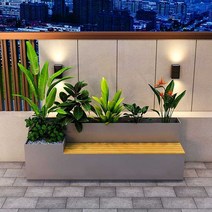 대형 철제 스텐 화분 벤치 야외 카페 백화점 쉼터, 160cm 콤비(화이트)