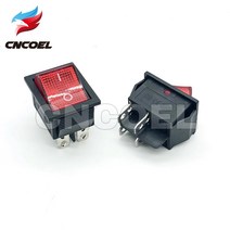 2pcs kcd4 로커 스위치 on-off 2 위치 4 핀 led 조명 전원 스위치가있는 전기 장비 16a 250vac/20a 125vac