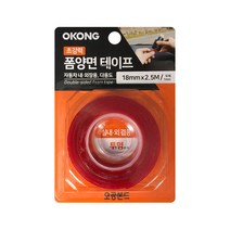 오공 초강력 폼양면테이프 투명 18mm x 2.5m, 5개