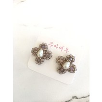 우아여우 / 연보라 진주꽃 티타늄귀걸이 we017