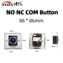 도어 출구 푸시 버튼 릴리스 스위치 오프너 no com nc led light for door access control system entry open touch, k2버튼
