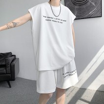 레터링데이 오버핏 나시 반바지세트 남녀공용