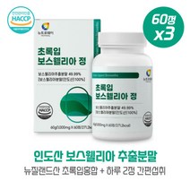HACCP제조인증 초록입보스웰리아60정X3개 인도산보스웰리아분말 1정당 499mg함유 보스웰릭산65%이상 함유와 4가지 프리미엄 부원료함유 하루 2회 간편 섭취, 본문참고, HACCP제조인증 초록입보스웰리아60정X3개 인도산보스, 본문참고