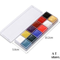 분장용물감 페이스 보디페인팅 수용성 물감 워터프루프 속건 페이스 메이크업 할로윈 키즈 컬러, 홑상자, 12색 유채 보디페인팅 펜솔 4개 증정