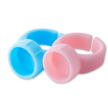 CMCOSMETIC 반영구 실리콘 링컨테이너 색소컵 반지 100개입, 블루