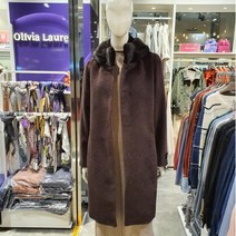 이랜드 [올리비아로렌]밍크카라 안감 래빗퍼 알파카 코트 VOPEAXWA431_