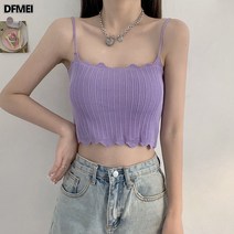 DFMEI 나시 여 쇼트 니트 탑