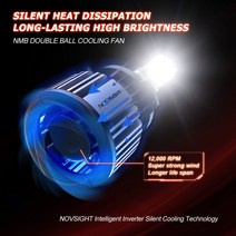 LED전조등 헤드라이트 전조등 LED 소켓 자동차 NOVSIGHT-Led 자동차 헤드라이트 헤드램프 안개등 전구 H1, 한개옵션1, 11 H4/9003/HB2 안녕하세요/소호