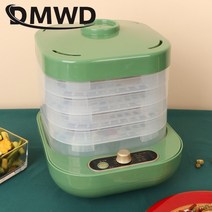 가정용 미니 식품건조기 음식건조기 dmwd food dehydrator 5 쟁반 말린 과일 야채 허브 고기 건 기 전기 요구르트 메이커 애완 동물 간식 공기 건 기 오븐 eu, 연한 초록색