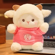 PKTOYS DIY 소녀심 행운 예쁘다 귀여운 오가닉 양 인형 옷 애착 알파카 동물 가족 선물Y26, (핑크 베어 헤드 스웨터), 23cm