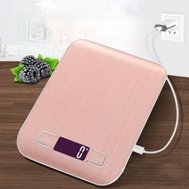 계근대 510kg 디지털 저울 전자 usb 충전 주방 저울 lcd 디스플레이 1g0.1oz 정확한 식품 저울 요리 베이킹 측정 도구, 은, 10kg